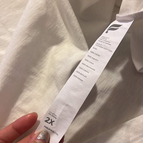 white creme fabletics inner peace tee - Picture 5 of 5